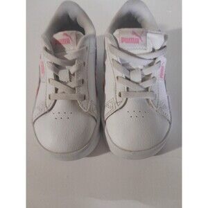 Toddlers/ Kids Puma White Colorblock Logo Shoes Size 8c/slip Ons-Gently Used